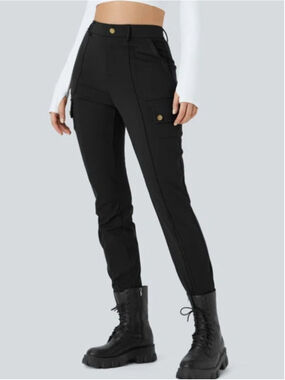 Halara Daystretch High Waisted Skinny Cargo Pants Black Size M Stretchy, Work